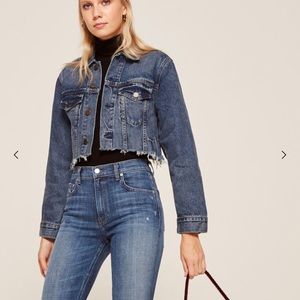 reformation cropped jean jacket S